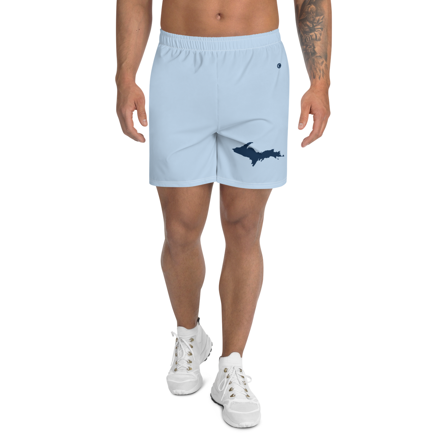 Michigan Upper Peninsula Athletic Shorts (w/ UP USA Flag) | Men's - Light Blue