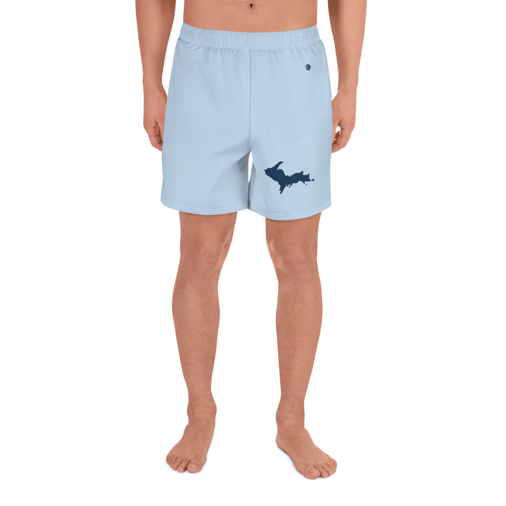 Michigan Upper Peninsula Athletic Shorts (w/ UP USA Flag) | Men's - Light Blue