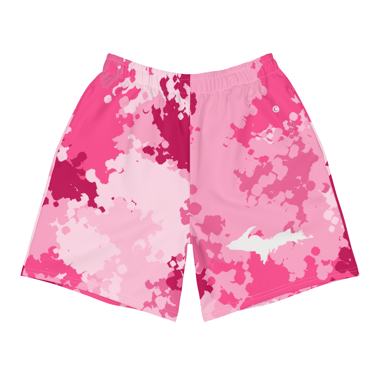 Michigan Upper Peninsula Athletic Shorts (w/ UP USA Flag) | Men's - Pink Camo