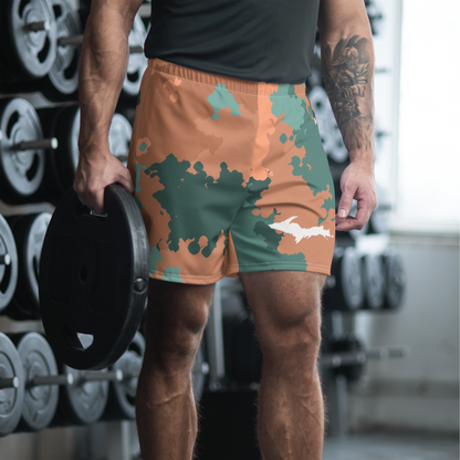 Michigan Upper Peninsula Athletic Shorts (w/ UP USA Flag) | Men's - Copper Country Camo