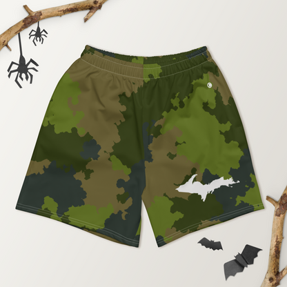 Michigan Upper Peninsula Athletic Shorts (w/ UP USA Flag) | Men's - Woodland Camo