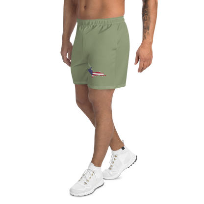 Michigan Upper Peninsula Athletic Shorts (w/ UP USA Outline) | Men's - Beachgrass Green