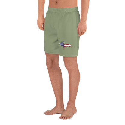 Michigan Upper Peninsula Athletic Shorts (w/ UP USA Outline) | Men's - Beachgrass Green