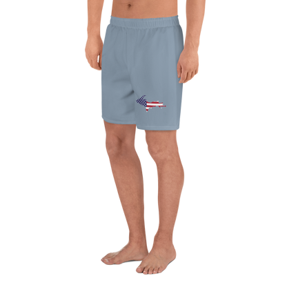 Michigan Upper Peninsula Athletic Shorts (w/ UP USA Flag) | Men's - B-24 Grey