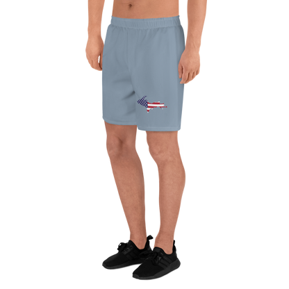 Michigan Upper Peninsula Athletic Shorts (w/ UP USA Flag) | Men's - B-24 Grey