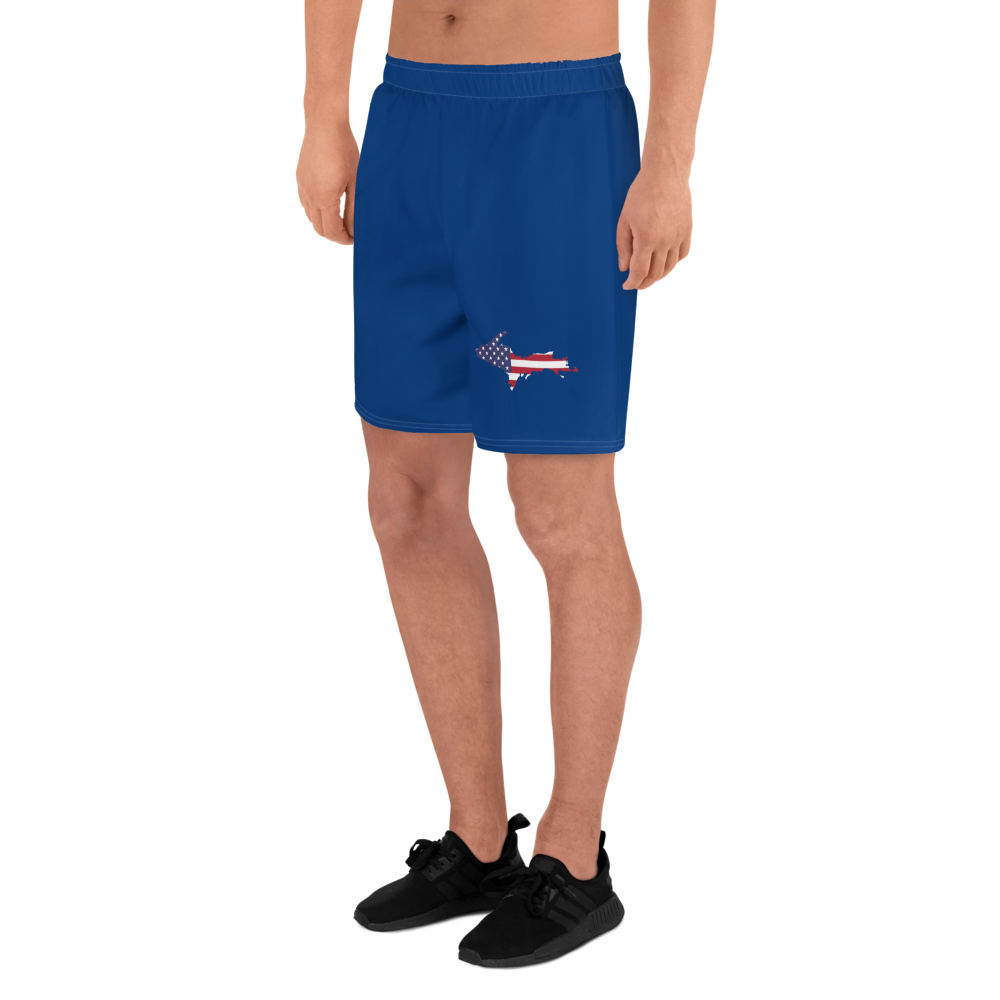 Michigan Upper Peninsula Athletic Shorts (w/ UP USA Flag) | Men's - Dearborn Blue