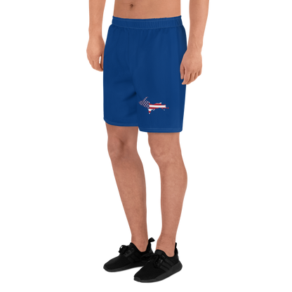 Michigan Upper Peninsula Athletic Shorts (w/ UP USA Flag) | Men's - Dearborn Blue