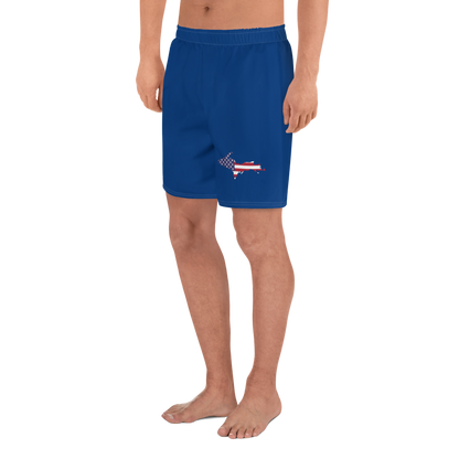 Michigan Upper Peninsula Athletic Shorts (w/ UP USA Flag) | Men's - Dearborn Blue