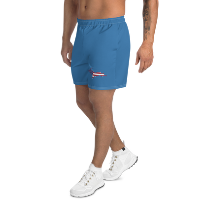 Michigan Upper Peninsula Athletic Shorts (w/ UP USA Flag) | Men's - Lake Superior Blue