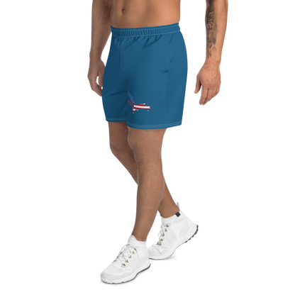 Michigan Upper Peninsula Athletic Shorts (w/ UP USA Flag) | Men's - Blueberry