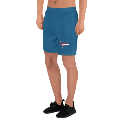 Michigan Upper Peninsula Athletic Shorts (w/ UP USA Flag) | Men's - Blueberry