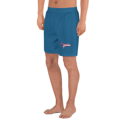 Michigan Upper Peninsula Athletic Shorts (w/ UP USA Flag) | Men's - Blueberry