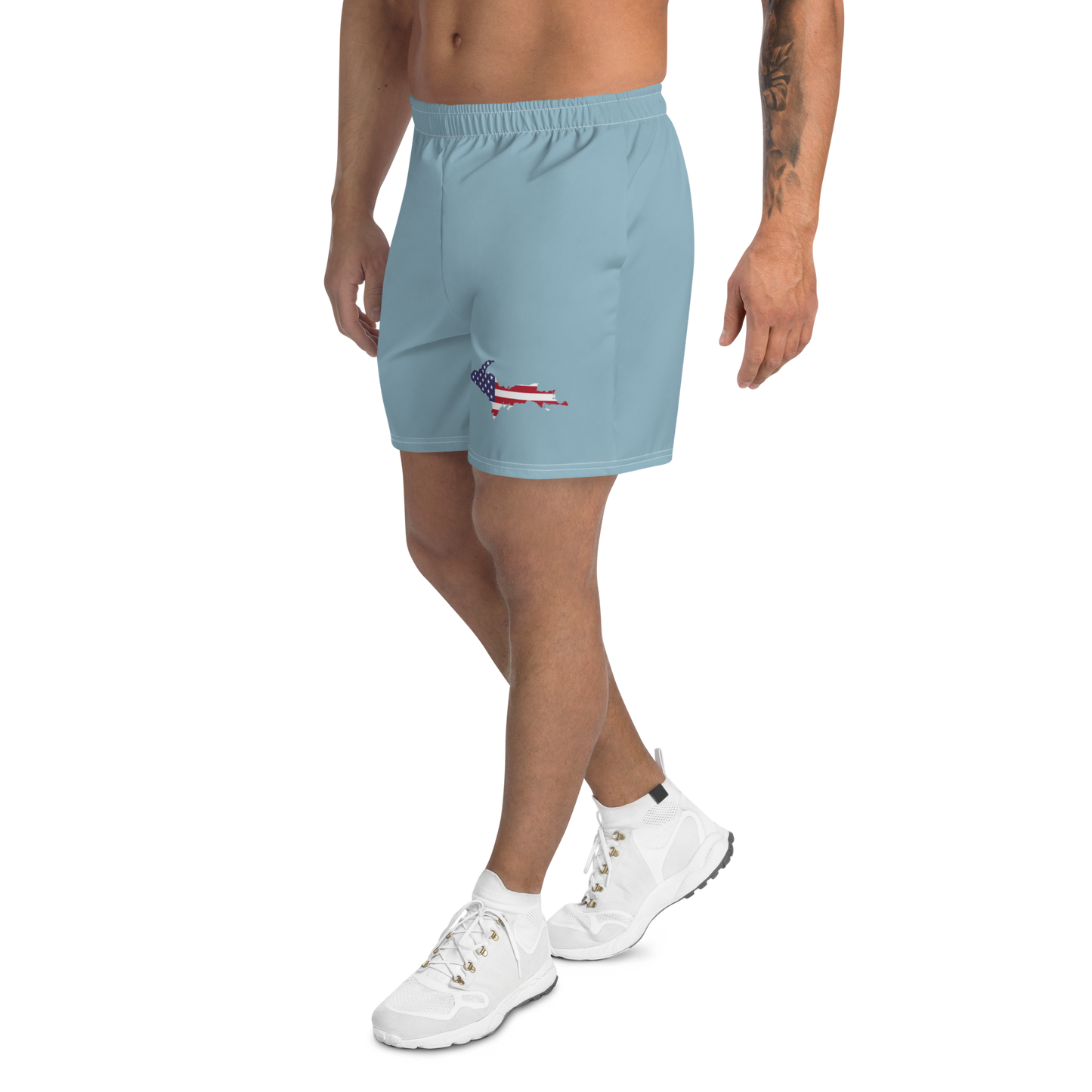 Michigan Upper Peninsula Athletic Shorts (w/ UP USA Flag) | Men's - Opal Blue