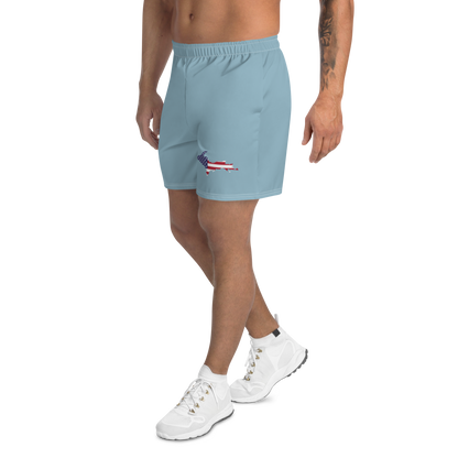 Michigan Upper Peninsula Athletic Shorts (w/ UP USA Flag) | Men's - Opal Blue