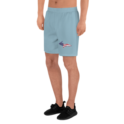 Michigan Upper Peninsula Athletic Shorts (w/ UP USA Flag) | Men's - Opal Blue