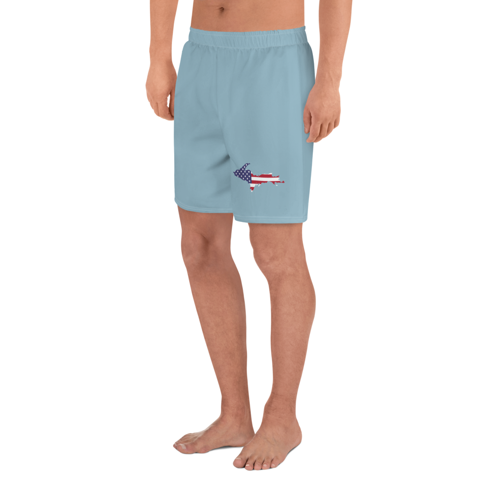 Michigan Upper Peninsula Athletic Shorts (w/ UP USA Flag) | Men's - Opal Blue