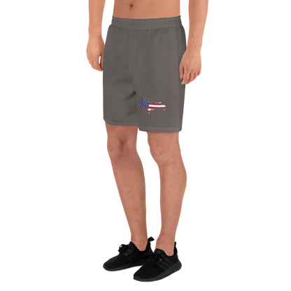 Michigan Upper Peninsula Athletic Shorts (w/ UP USA Flag) | Men's - Warren Tank Grey