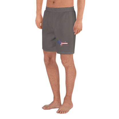 Michigan Upper Peninsula Athletic Shorts (w/ UP USA Flag) | Men's - Warren Tank Grey