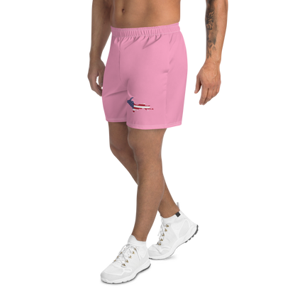 Michigan Upper Peninsula Athletic Shorts (w/ UP USA Flag) | Men's - '67 Caddie Pink