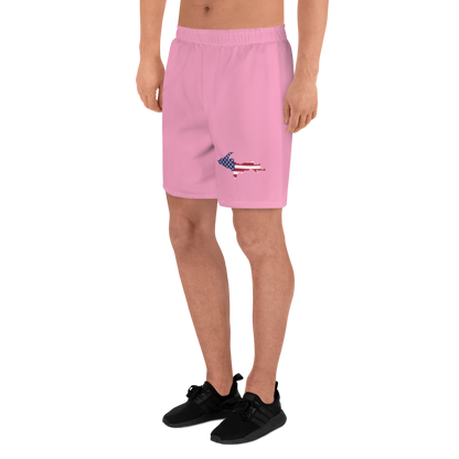 Michigan Upper Peninsula Athletic Shorts (w/ UP USA Flag) | Men's - '67 Caddie Pink