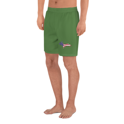 Michigan Upper Peninsula Athletic Shorts (w/ UP USA Flag) | Men's - Pine Green