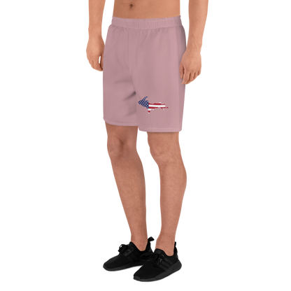 Michigan Upper Peninsula Athletic Shorts (w/ UP USA Flag) | Men's - Cherry Blossom Pink