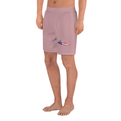 Michigan Upper Peninsula Athletic Shorts (w/ UP USA Flag) | Men's - Cherry Blossom Pink