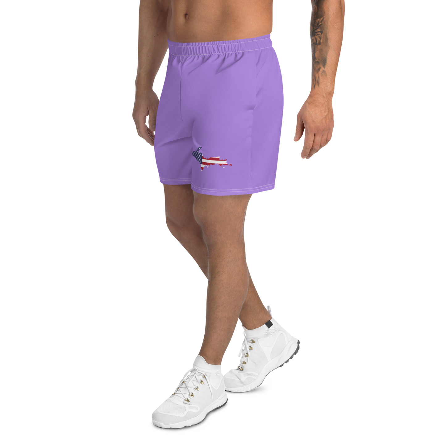 Michigan Upper Peninsula Athletic Shorts (w/ UP USA Flag) | Men's - Lavender