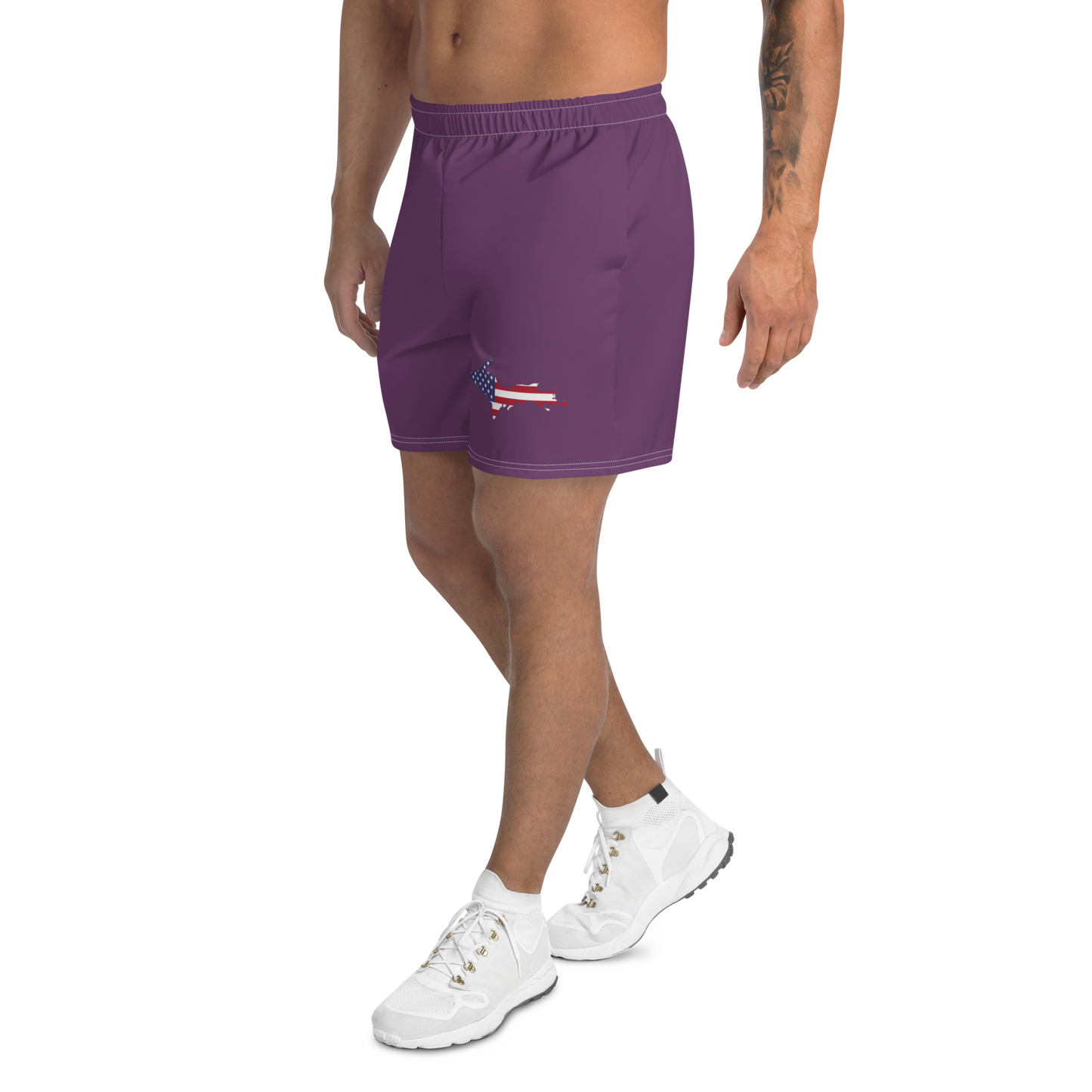 Michigan Upper Peninsula Athletic Shorts (w/ UP USA Flag) | Men's - Plum