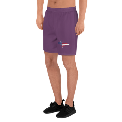 Michigan Upper Peninsula Athletic Shorts (w/ UP USA Flag) | Men's - Plum