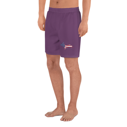 Michigan Upper Peninsula Athletic Shorts (w/ UP USA Flag) | Men's - Plum