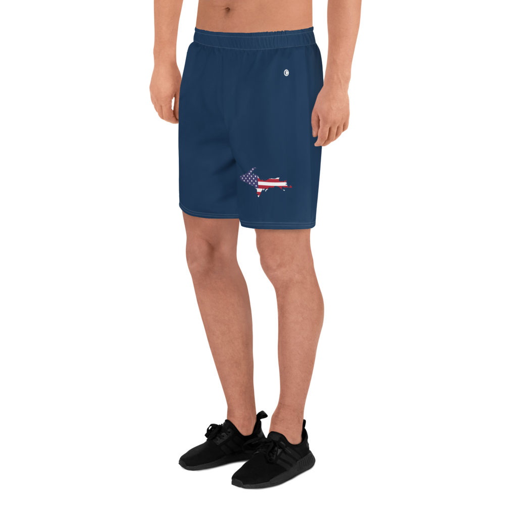 Michigan Upper Peninsula Athletic Shorts (w/ UP USA Flag) | Men's - Navy