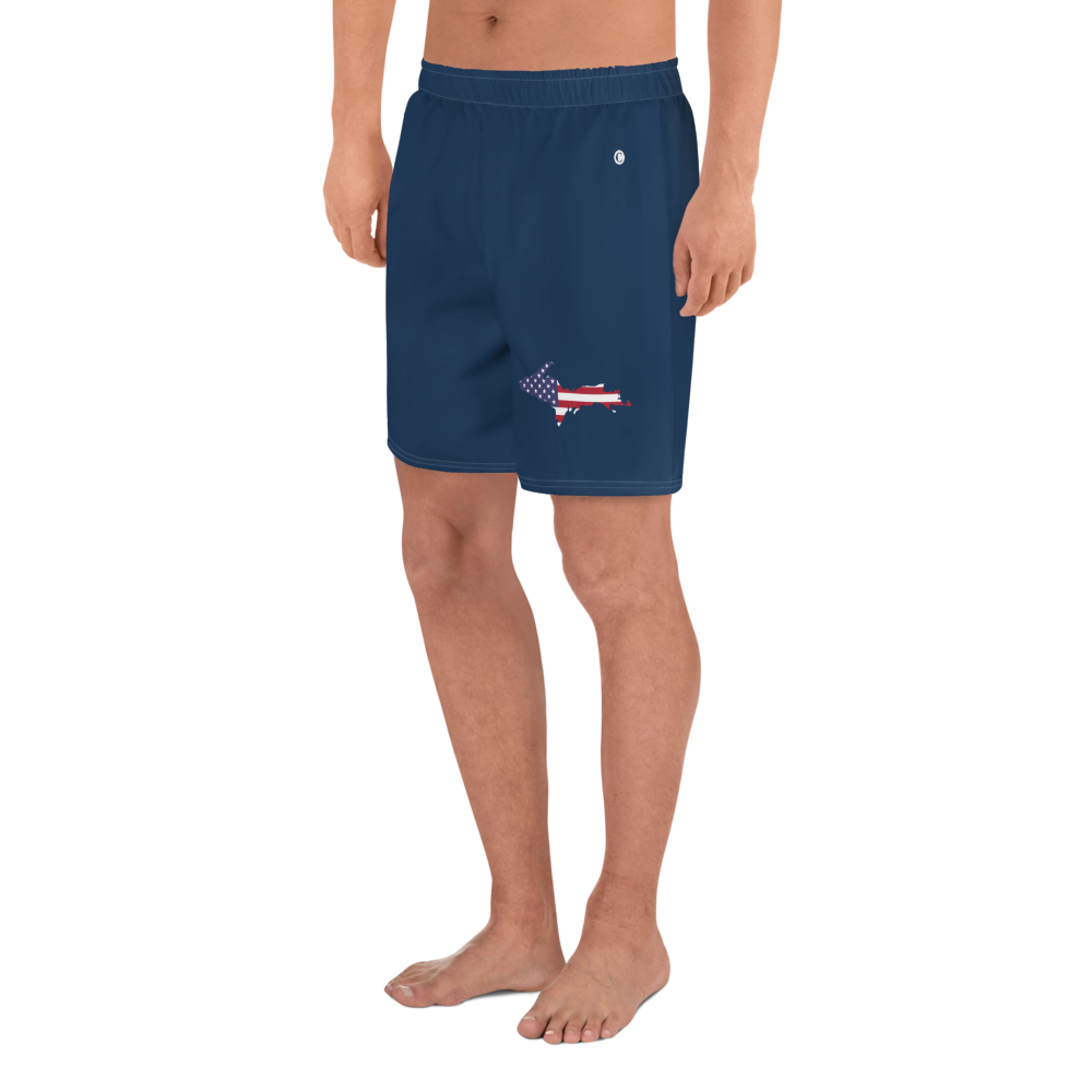 Michigan Upper Peninsula Athletic Shorts (w/ UP USA Flag) | Men's - Navy