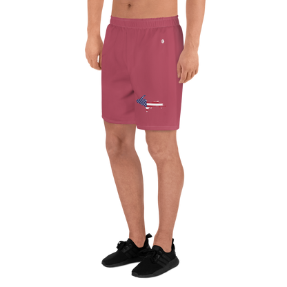 Michigan Upper Peninsula Athletic Shorts (w/ UP USA Flag) | Men's - Popstar Pink