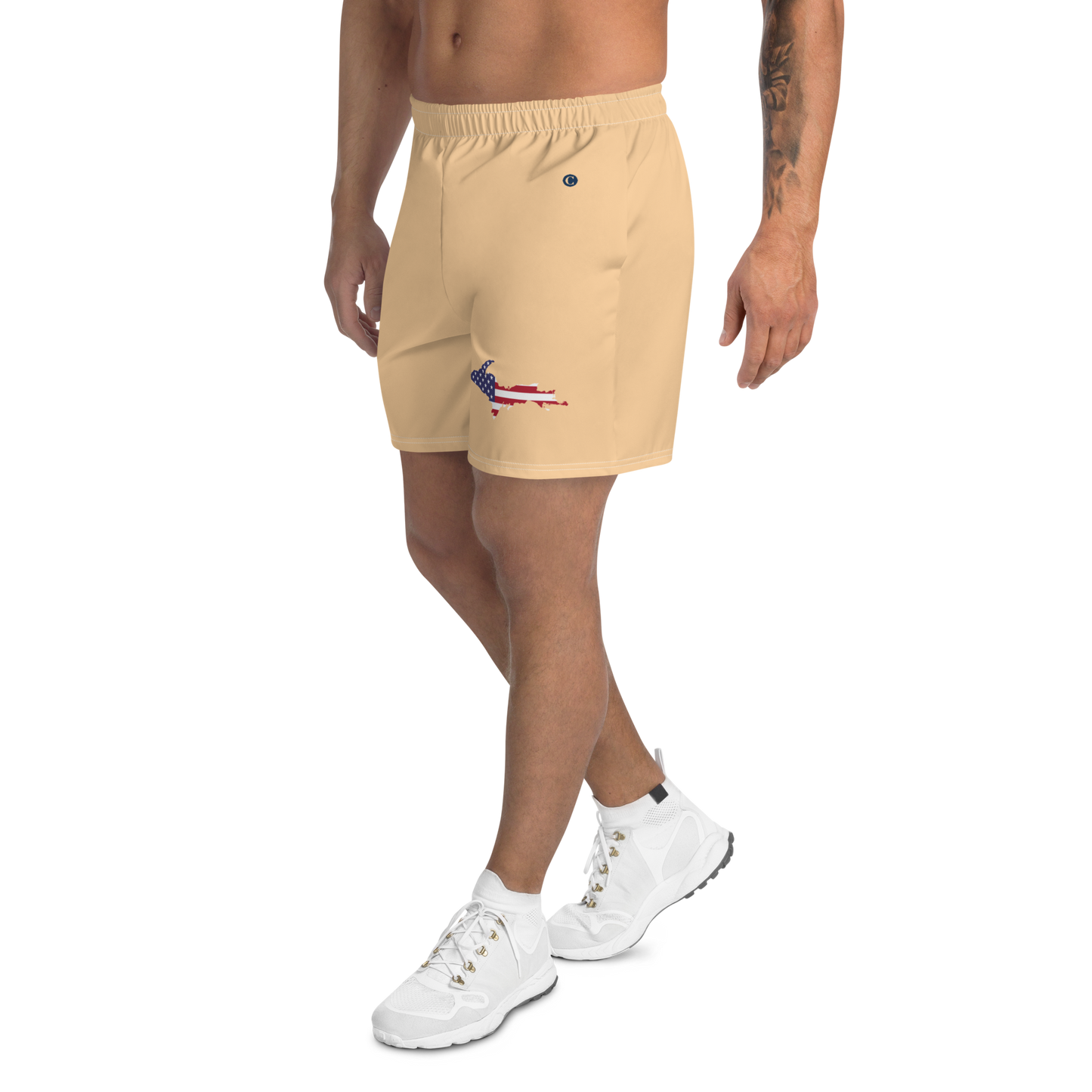 Michigan Upper Peninsula Athletic Shorts (w/ UP USA Flag) | Men's - Pale Apricot