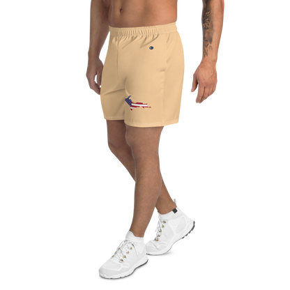 Michigan Upper Peninsula Athletic Shorts (w/ UP USA Flag) | Men's - Pale Apricot