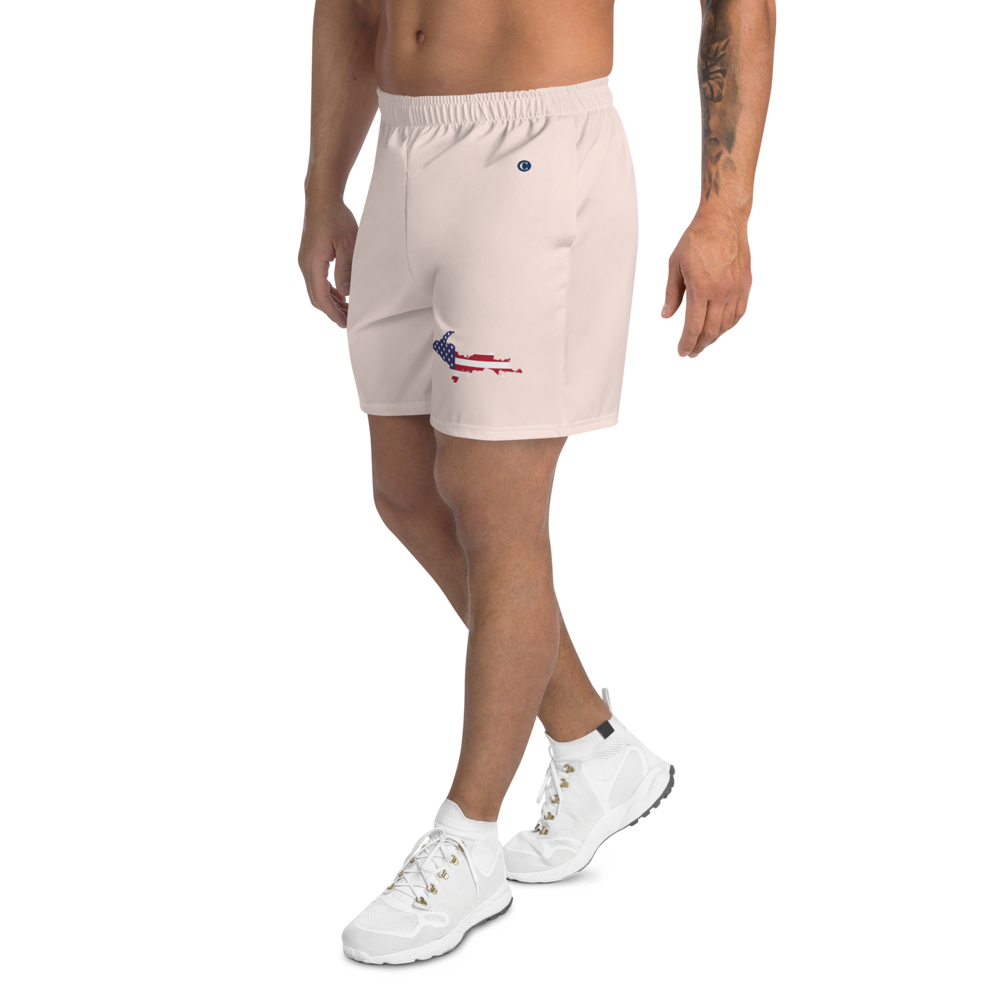 Michigan Upper Peninsula Athletic Shorts (w/ UP USA Flag) | Men's - Champagne Pink