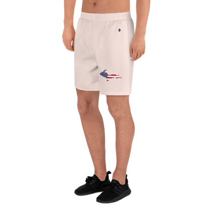 Michigan Upper Peninsula Athletic Shorts (w/ UP USA Flag) | Men's - Champagne Pink