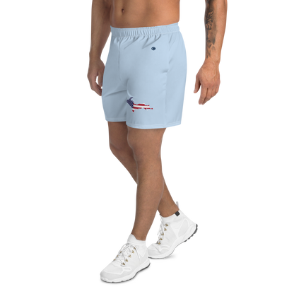 Michigan Upper Peninsula Athletic Shorts (w/ UP USA Flag) | Men's - Light Blue