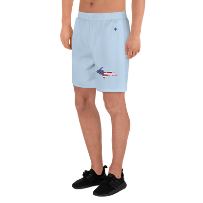 Michigan Upper Peninsula Athletic Shorts (w/ UP USA Flag) | Men's - Light Blue