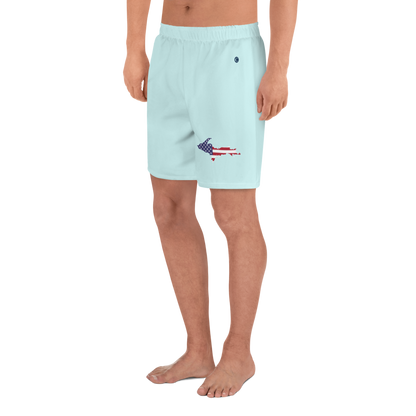 Michigan Upper Peninsula Athletic Shorts (w/ UP USA Flag) | Men's - Cyan