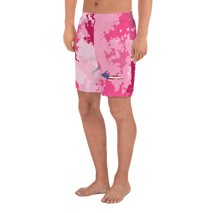 Michigan Upper Peninsula Athletic Shorts (w/ UP USA Flag) | Men's - Pink Camo