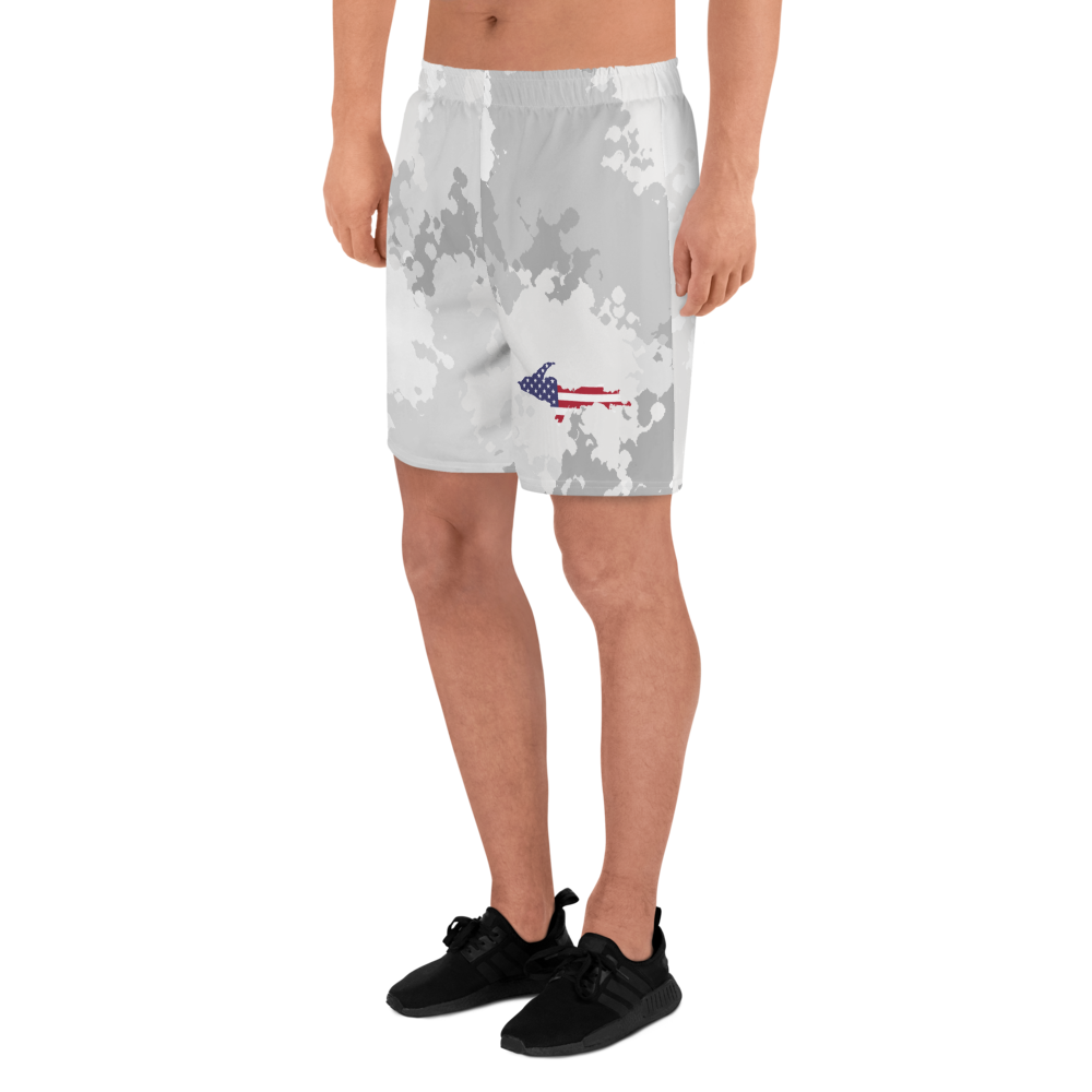 Michigan Upper Peninsula Athletic Shorts (w/ UP USA Flag) | Men's - Snow Camo