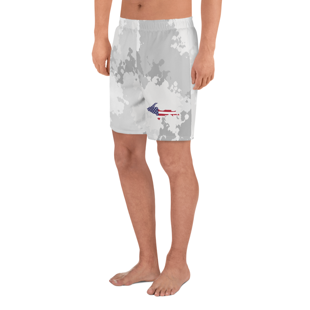 Michigan Upper Peninsula Athletic Shorts (w/ UP USA Flag) | Men's - Snow Camo