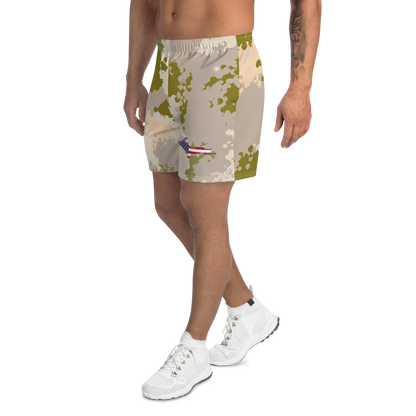 Michigan Upper Peninsula Athletic Shorts (w/ UP USA Flag) | Men's - Rosy Mound Camo