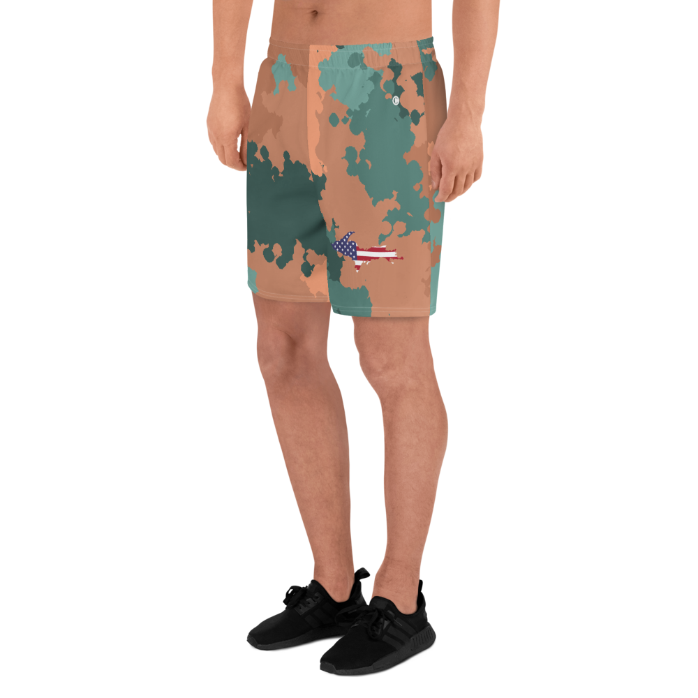 Michigan Upper Peninsula Athletic Shorts (w/ UP USA Flag) | Men's - Copper Country Camo