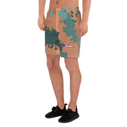 Michigan Upper Peninsula Athletic Shorts (w/ UP USA Flag) | Men's - Copper Country Camo