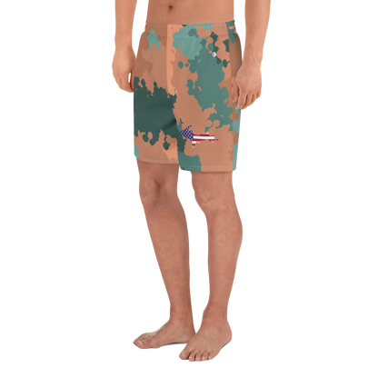 Michigan Upper Peninsula Athletic Shorts (w/ UP USA Flag) | Men's - Copper Country Camo