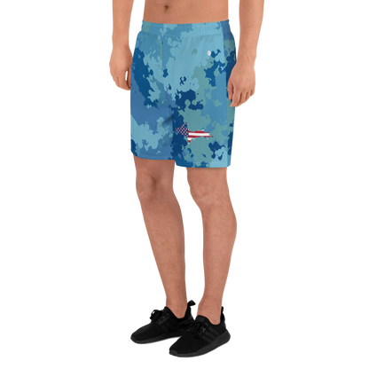 Michigan Upper Peninsula Athletic Shorts (w/ UP USA Flag) | Men's - Great Lakes Camo