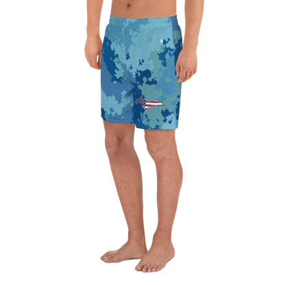 Michigan Upper Peninsula Athletic Shorts (w/ UP USA Flag) | Men's - Great Lakes Camo